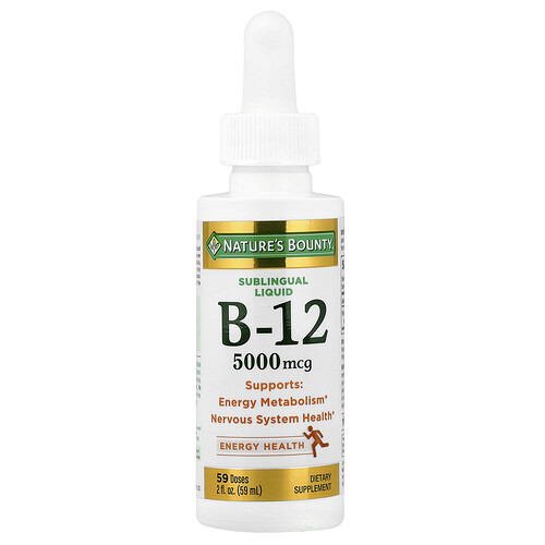 Nature's Bounty, Sublinguale Flüssigkeit, B12, 5.000 mcg, 59 ml