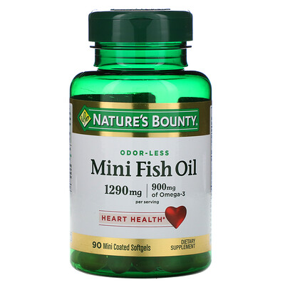 Nature's Bounty Мини-рыбий жир, 1290 мг, 90 мягких желатиновых мини-капсул