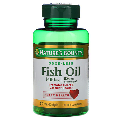 Nature's Bounty Рыбий жир, тройная сила, 1400 мг, 39 мягких желатиновых капсул в оболочке