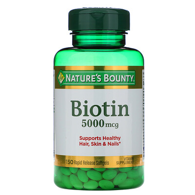 Nature's Bounty Biotin, 5,000 mcg, 150 Rapid Release Softgels