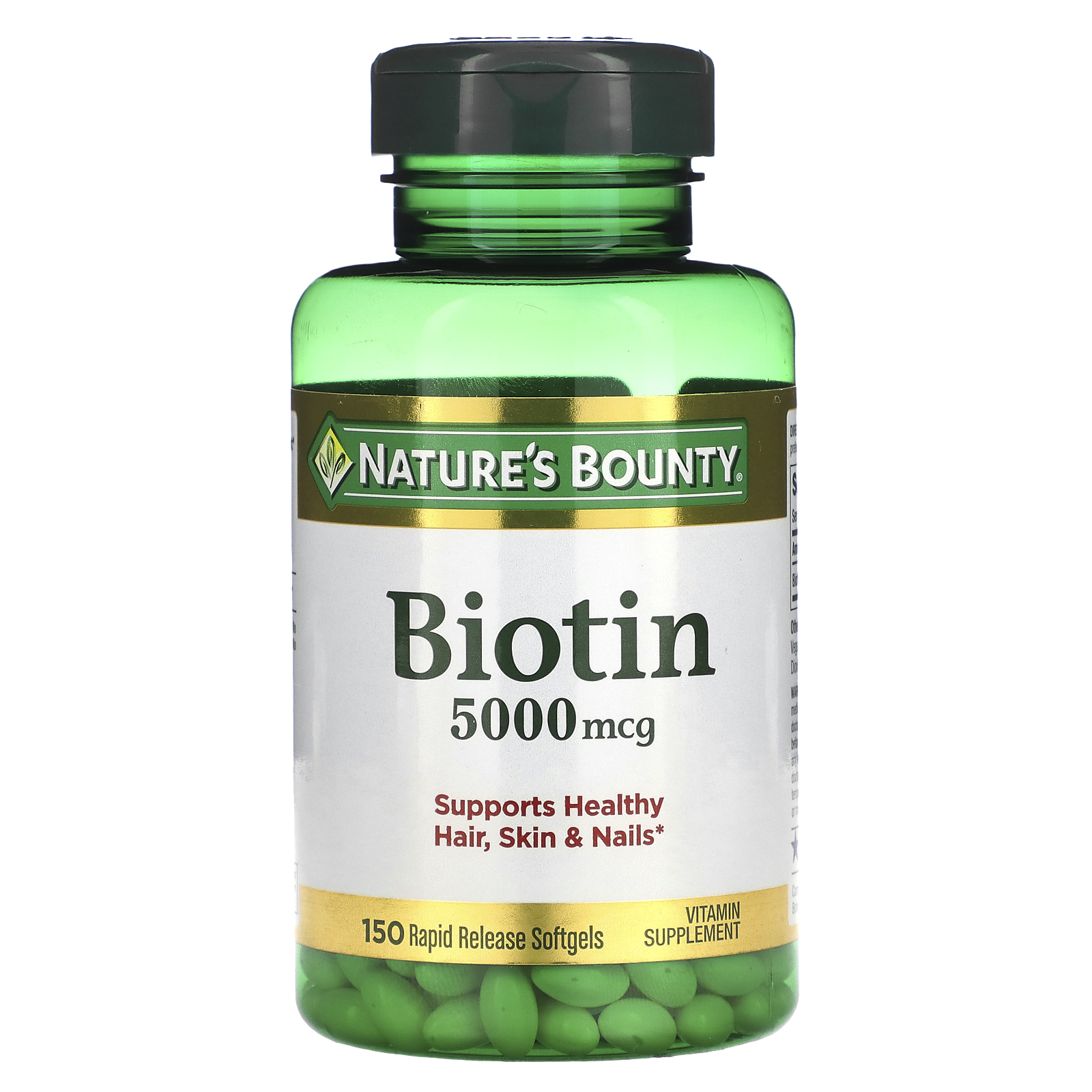 Nature's Bounty, Biotin, 5,000 mcg, 150 Rapid Release Softgels