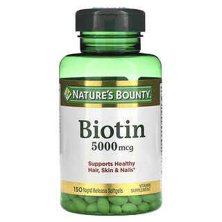 Nature's Bounty, Biotin, 5,000 mcg, 150 Rapid Release Softgels