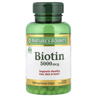 Nature's Bounty, Biotina, 5000 mcg, 150 cápsulas blandas de liberación rápida