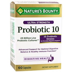 Nature's Bounty, Ультра эффективный пробиотик 10, 60 капсул