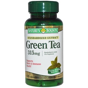 Купить Nature's Bounty, Зеленый чай, 315 мг, 100 капсул  на IHerb