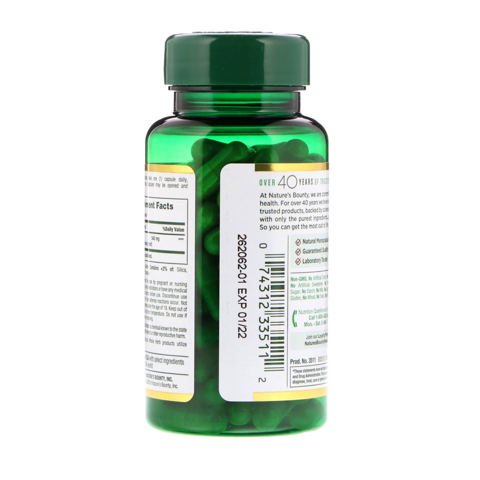 Nature's Bounty, Black Cohosh, 540 mg, 100 Capsules