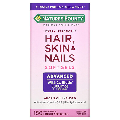 

Nature's Bounty Optimal Solutions средство с повышенной силой действия для здоровья волос кожи и ногтей 150 капсул с быстрым высвобождением