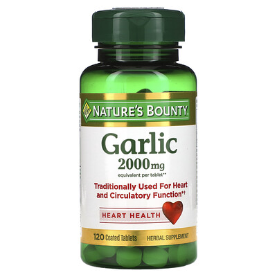 

Nature's Bounty, Garlic, 2,000 mg, 120 Coated Tablets