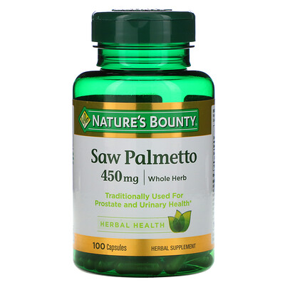 Nature's Bounty Saw Palmetto, 450 mg, 100 Capsules