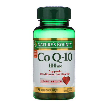 Nature's Bounty Коэнзим Q10, 100 мг, 75 желатиновых капсул с быстрым высвобождением