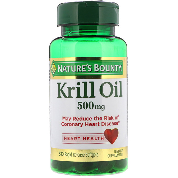Nature's Bounty, Масло криля, 500 мг, 30 быстро высвобождаемых мягких капсул