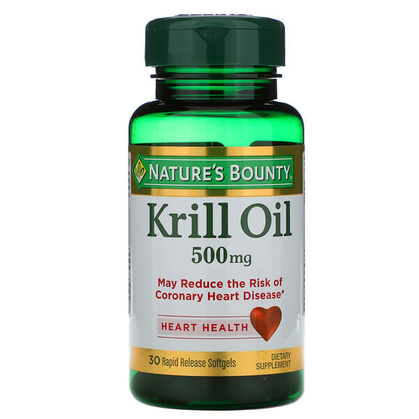 Aceite de krill, 500 mg, 30 cápsulas blandas de liberación rápida