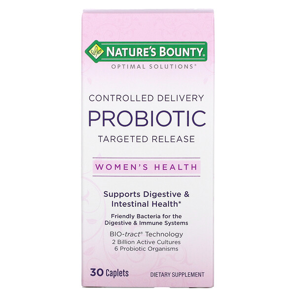 Nature's Bounty‏, Optimal Solutions, Women's Health, Controlled Delivery Probiotic, 30 Caplets