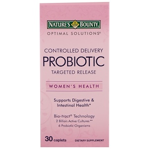 Nature's Bounty, Оптимальные решения, Пробиотики с контролируемой доставкой, 30 капсуловидных таблеток