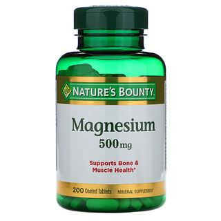Nature's Bounty, マグネシウム、500mg、コーティング剤200錠