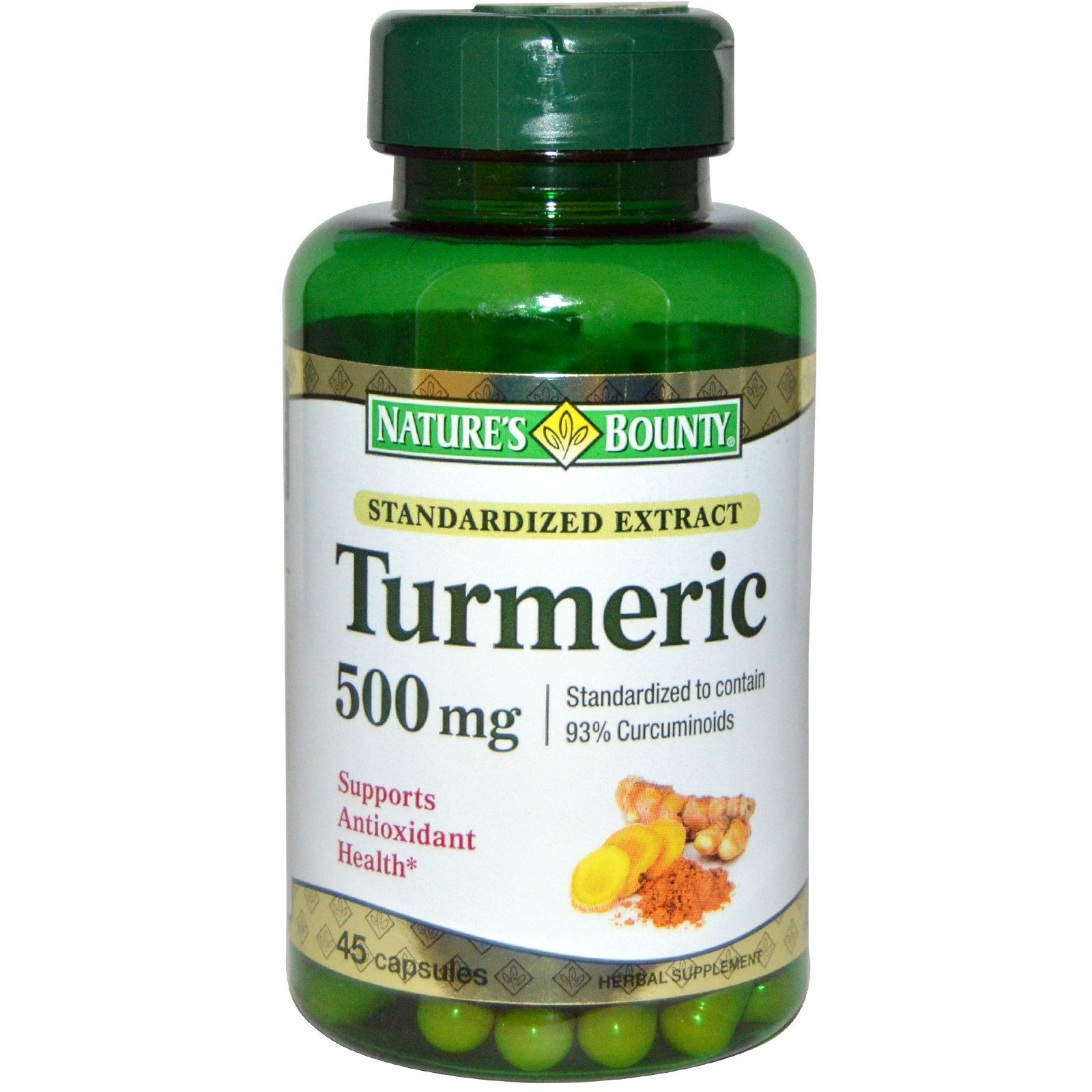 Nature's Bounty, Turmeric, Standardized Extract, 500 mg, 45 Capsules iHerb