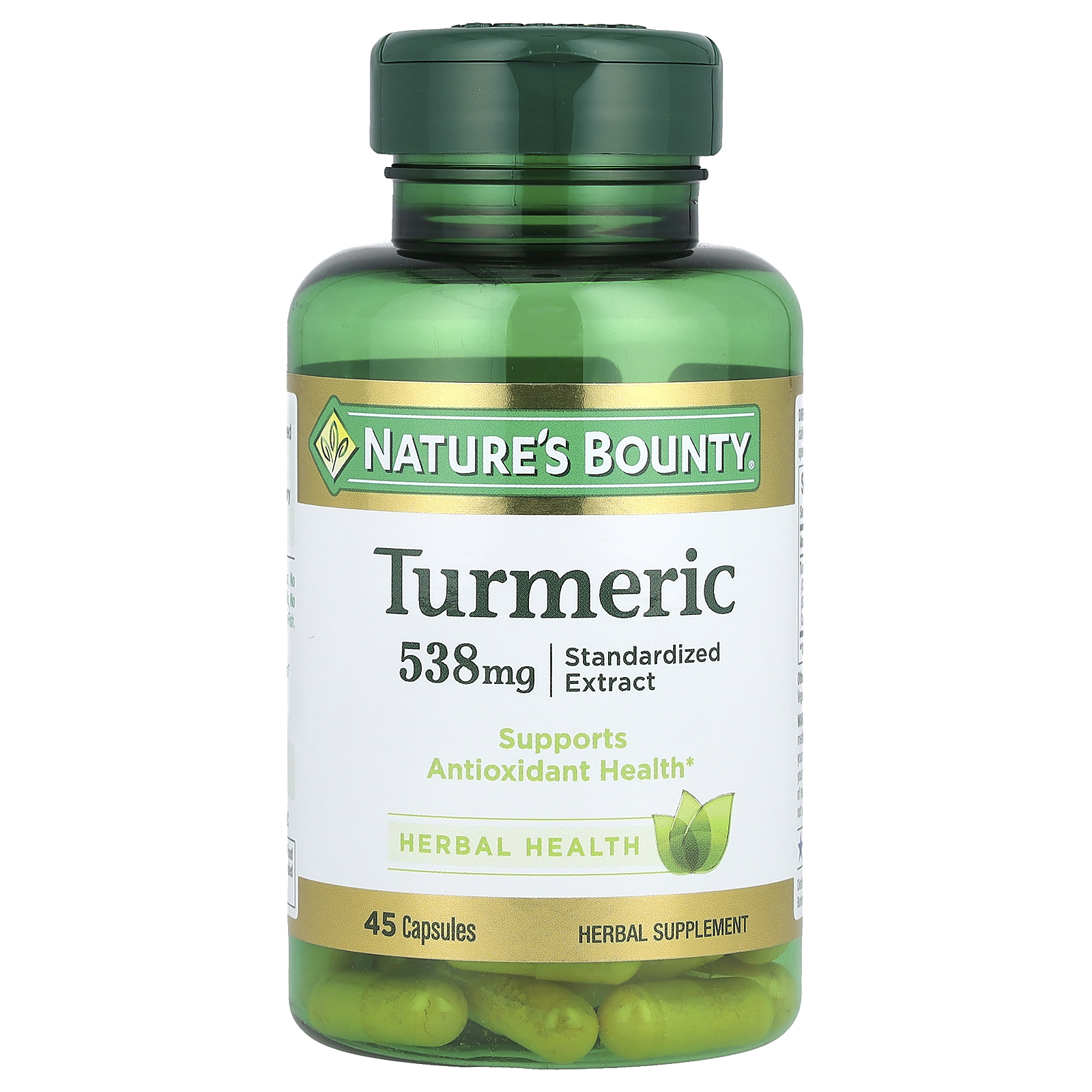 Nature's Bounty (네이처스바운티), 강황, 표준화된 추출물, 538mg, 캡슐 45정 (판매가 중단된 상품)