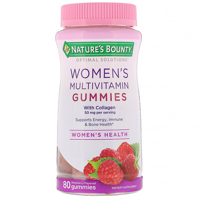 Nature's Bounty Женские жевательные мультивитамины со вкусом малины, 80 жевательных конфет