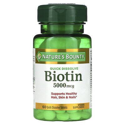 

Nature's Bounty Biotin 5 000 mcg 60 Quick Dissolve Tablets