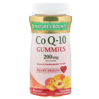 Nature's Bounty, Co Q-10 Gummies، بنكهة الخوخ والمانجو، عبوة 100 ملجم، 60 قطعة حلوى