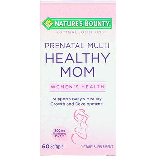 Nature's Bounty, Мультивитамины для здоровой мамы Optimal Solutions, 60 желатиновых капсул