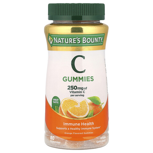 Nature's Bounty, Vitamin C Gummies, Fruchtgummis mit Vitamin C, Orange, 80 Fruchtgummis