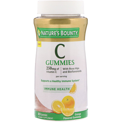 Nature's Bounty C Gummies, Orange, 250 mg, 80 Gummies