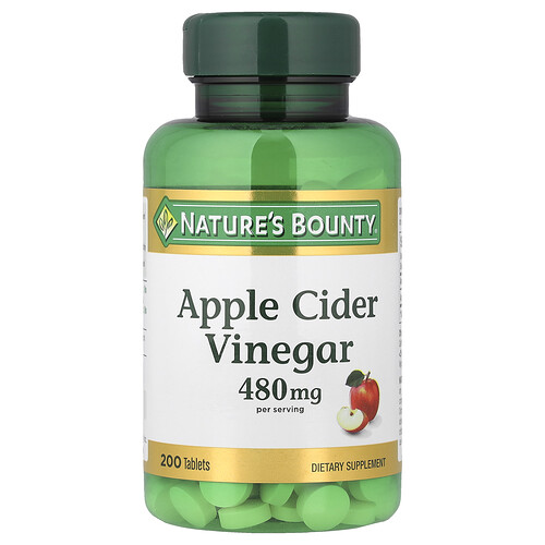 Nature's Bounty Apple Cider Vinegar, 200 Tablets (240 mg per Tablet)
