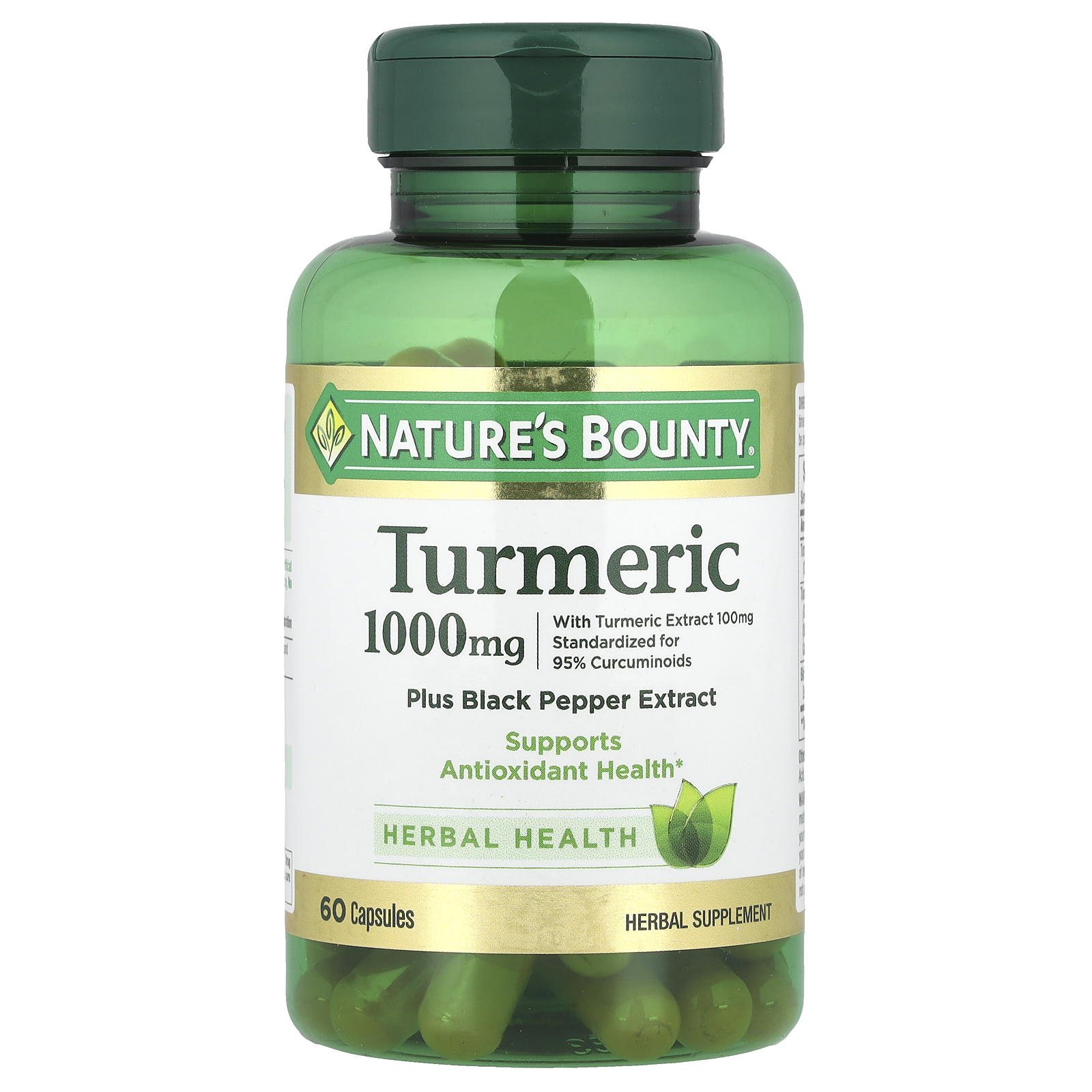Nature's Bounty (네이처스바운티), 강황, 흑후추 추출물 함유, 1,000mg, 캡슐 60정