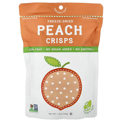 Nature's Turn, Bocadillos de melocotón liofilizados, 34 g (1,2 oz)