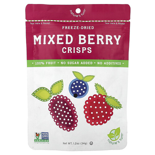 Nature's Turn, Freeze-Dried Mixed Berry Crisps, 1.2 oz (34 g)