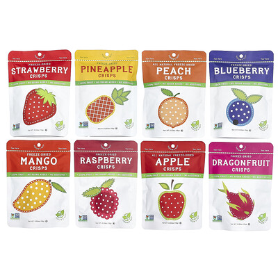 Nature's Turn, Bocadillos de frutas liofilizadas, Paquete surtido de superfrutas, 16 bolsas, 15 g (0,53 oz) cada una