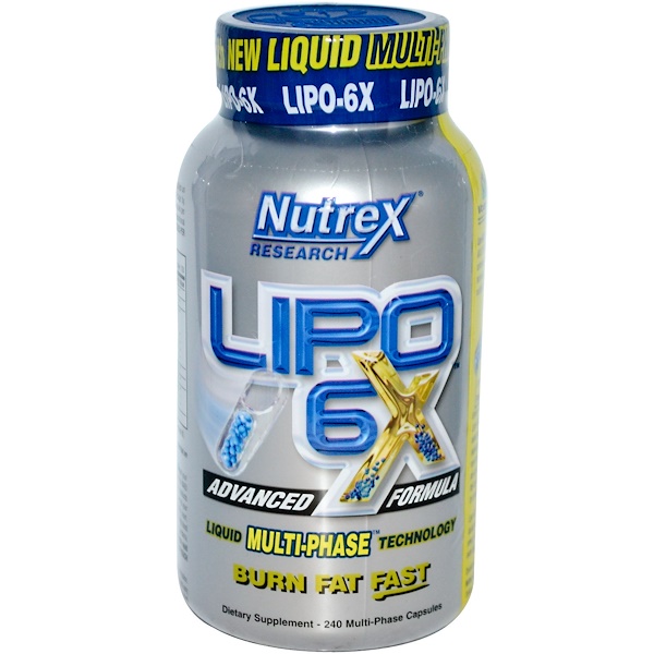 Nutrex Research Labs, Lipo 6X, Advanced Formula, 240 Multi-Phase Capsules  (Discontinued Item) 