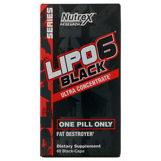 Nutrex Research, Lipo-6 الأسود، فائق التركيز، 60 كبسولة سوداء