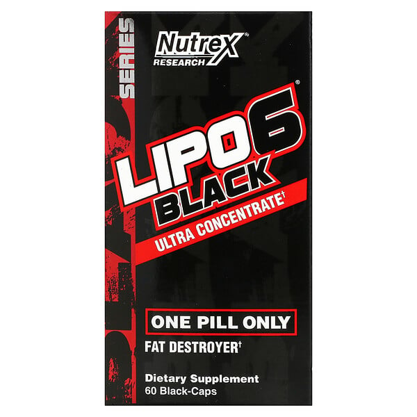 Nutrex Research, Lipo 6 שחור מרוכז במיוחד, 60 כמוסות שחורות