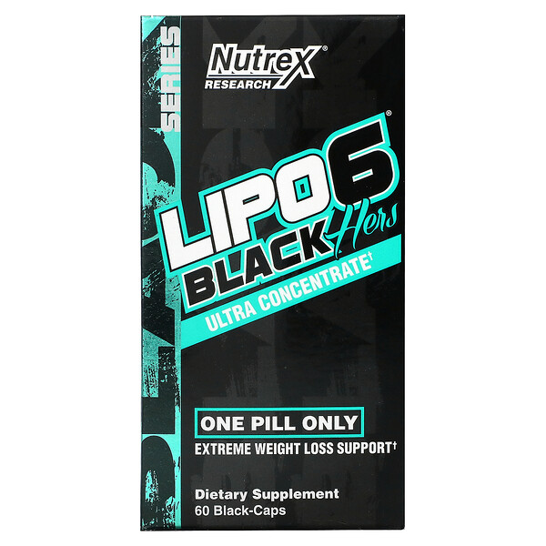 Nutrex Research‏, Lipo-6 الأسود للنساء، فائق التركيز، 60 كبسولة سوداء