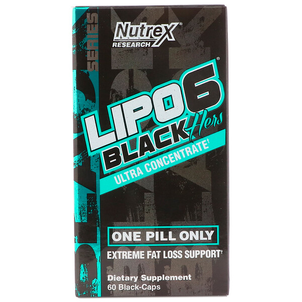 Nutrex Research, LIPO-6 Black для женщин, ультраконцентрат, 60 черных капсул