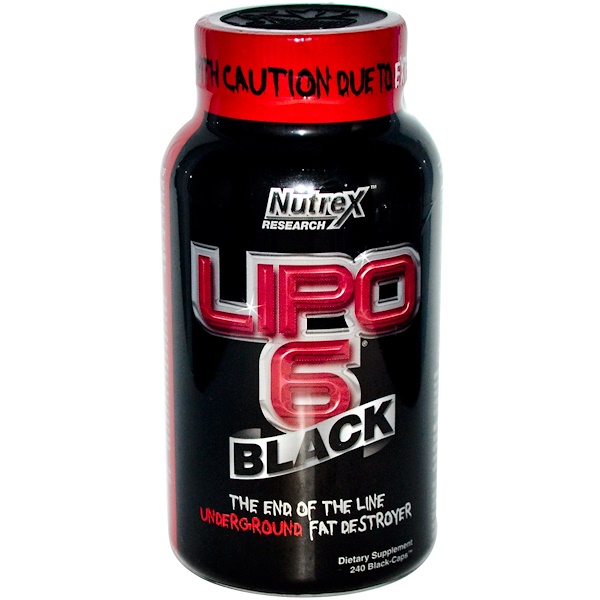 Nutrex Research Labs, Lipo 6 Black, 240 Black-Capsules (Discontinued Item) 