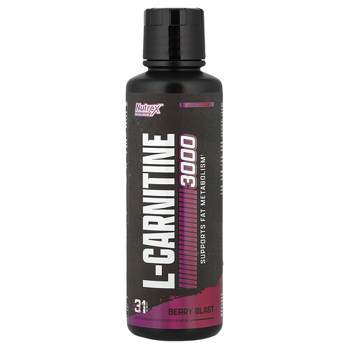 Nutrex Research, L-Carnitine 3000, L-Carnitin 3000, „Berry Blast“, 465 ml (15,72 fl. oz.)