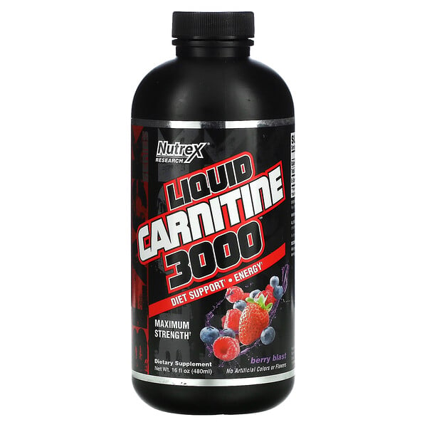 Nutrex Research, Liquid Carnitine 3000, Berry Blast, 473 ml
