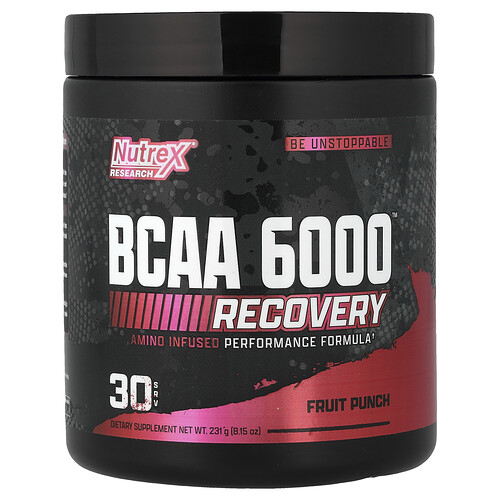 Nutrex Research BCAA 6000™ Recovery, Fruit Punch, 8.15 oz (231 g)