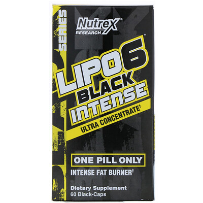 Nutrex Research LIPO-6 Black Intense, ультраконцентрат, 60 черных капсул