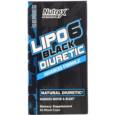 Nutrex Research LIPO-6 Black Diuretic, 80 Black-Caps