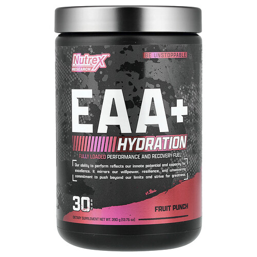 Nutrex Research EAA+ Hydration, Fruit Punch, 13.76 oz (390 g)
