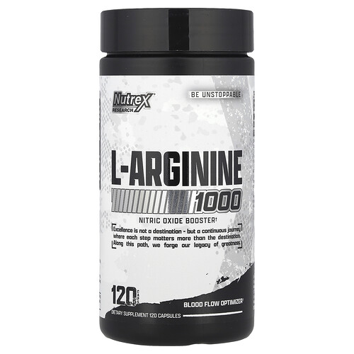 Nutrex Research L-Arginine 1000, 120 Capsules (500 mg per Capsule)
