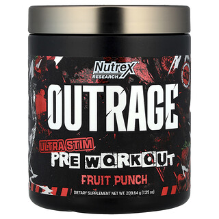 Nutrex Research, Outrage, Ultra Stim Pre Workout, Fruit Punch, 7.39 oz (209.64 g)