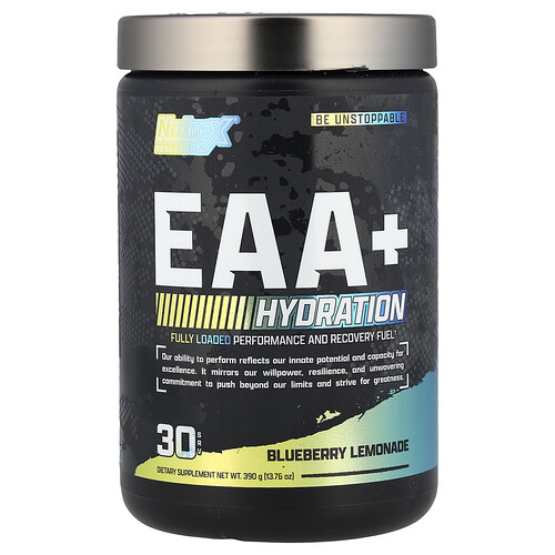 Nutrex Research EAA+ Hydration, Blueberry Lemonade, 13.76 oz (390 g)