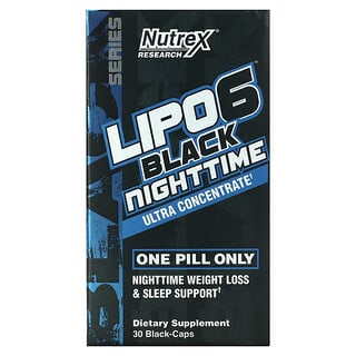 Nutrex Research, LIPO-6 Black Nighttim，超濃縮物，30 粒黑色膠囊