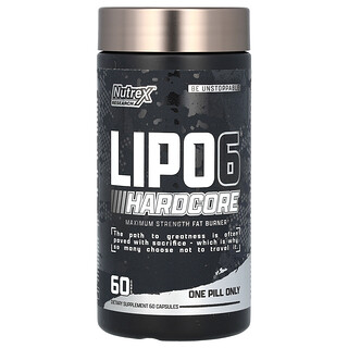 Nutrex Research, LIPO-6, Hardcore, Maximale Sterkte, 60 Capsules