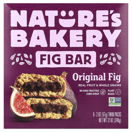 Nature's Bakery Fig Bar, Original Fig, 6 Twin Packs, 2 oz (57 g) Each